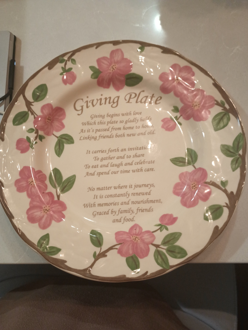 Franciscan Desert Rose Giving Plate (Dishwasher And Microwave Safe)